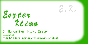 eszter klimo business card